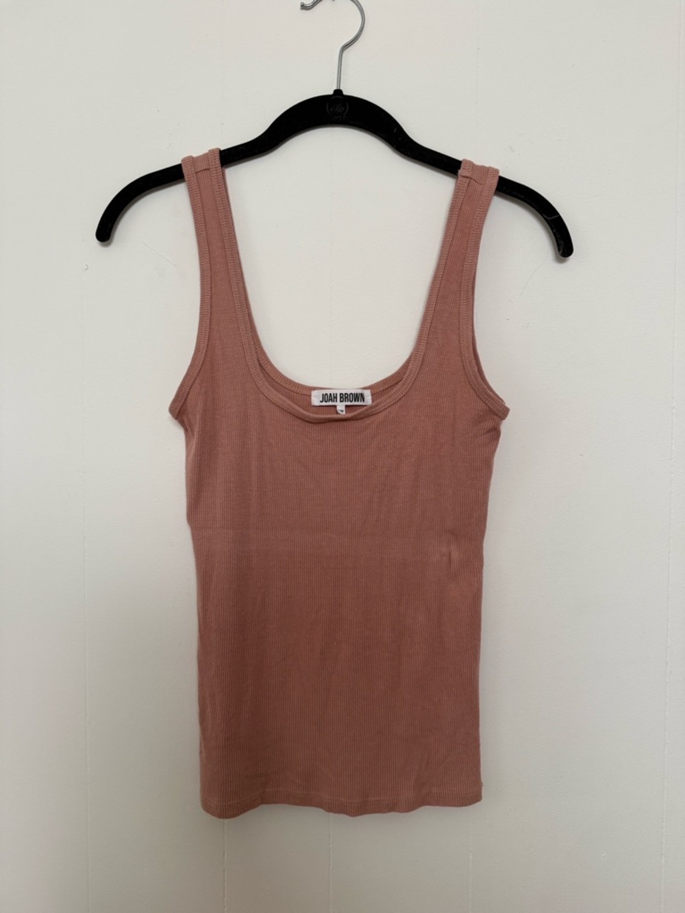 Joah Brown Ribbed Scoop Tank in Dusty Rose Mauve